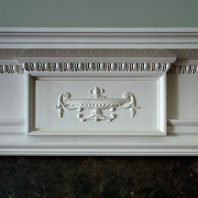 Ornate molding, white with design embossed
